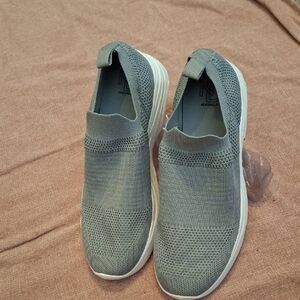 New Directions Gray Knit Slip-On Sneakers